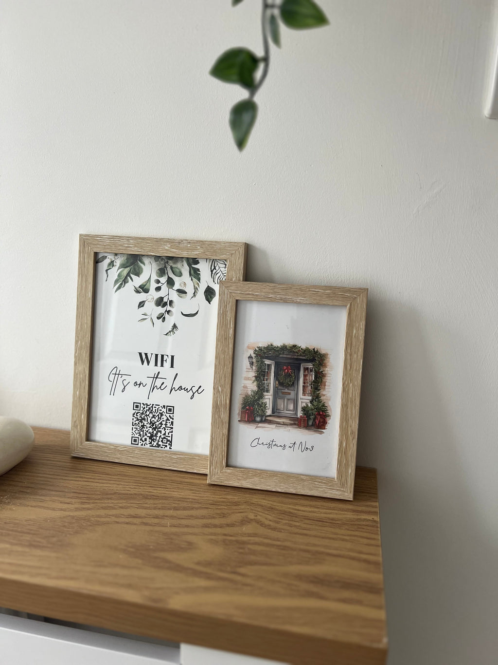 Personalised Christmas At Surname Grey Blue Front Door Winter Christmas Seasonal Wall Home Decor Print-0