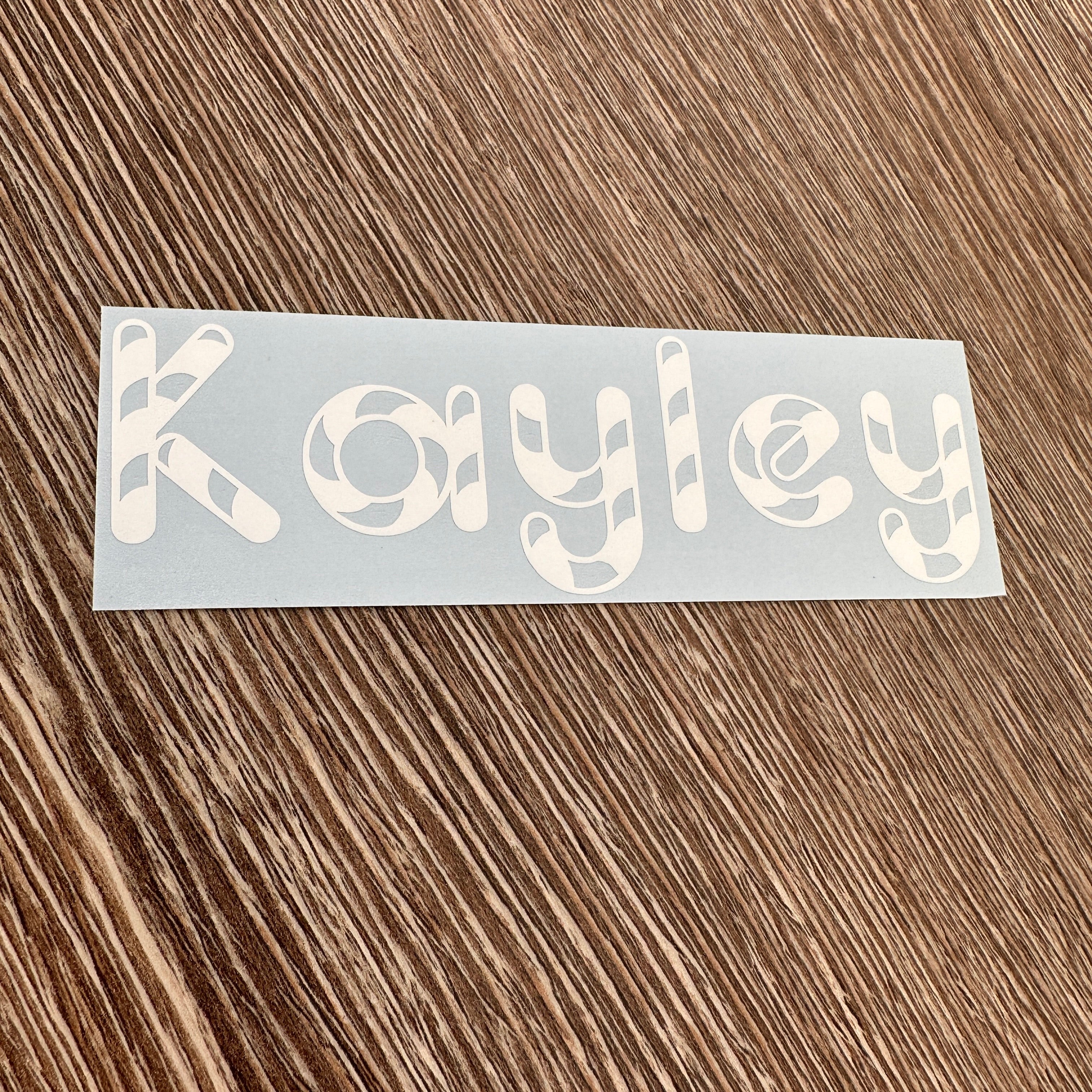 DIY Create Own Personalised Candy Cane Style Name Christmas Glass Bottle Label-4