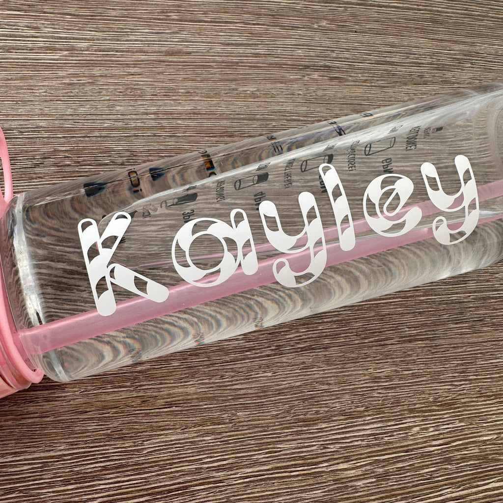 DIY Create Own Personalised Candy Cane Style Name Christmas Glass Bottle Label-1