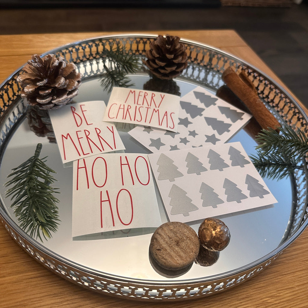 Custom DIY Create Own CAMI Christmas Tree Stars Quotes For Glass Wine Gin Bottles Cups Decoration Window Door Labels-2