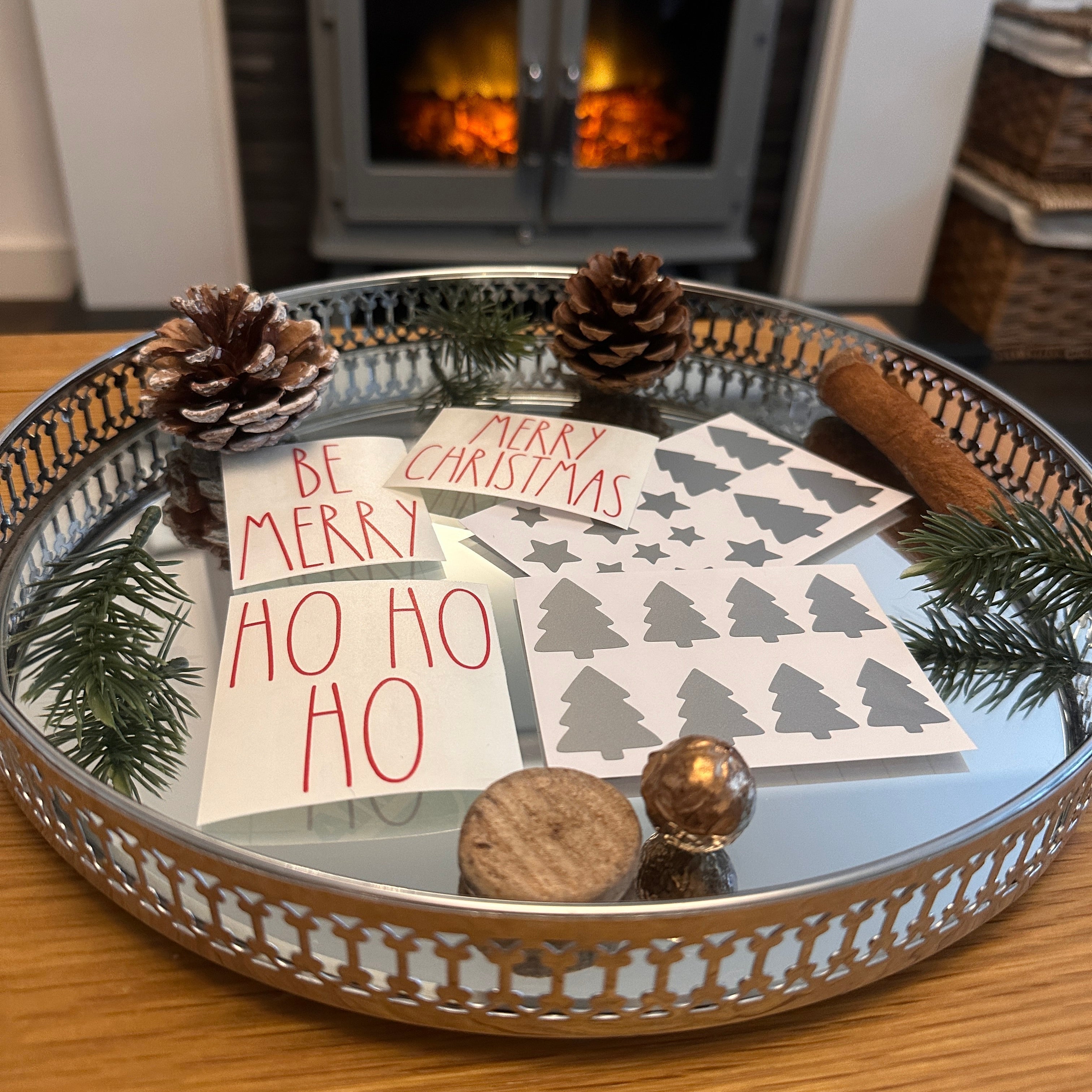 Custom DIY Create Own CAMI Christmas Tree Stars Quotes For Glass Wine Gin Bottles Cups Decoration Window Door Labels-1