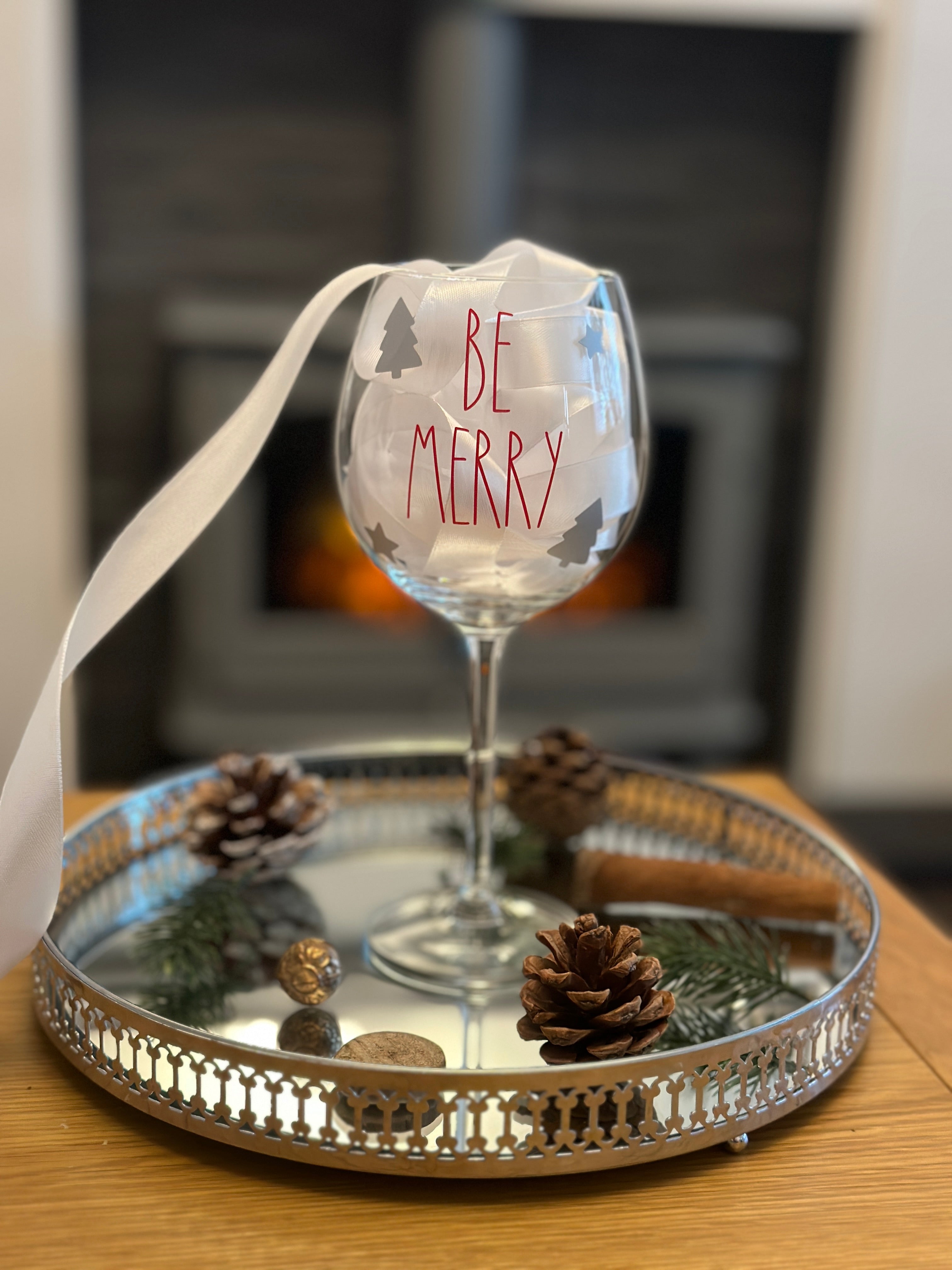 Custom DIY Create Own CAMI Christmas Tree Stars Quotes For Glass Wine Gin Bottles Cups Decoration Window Door Labels-0