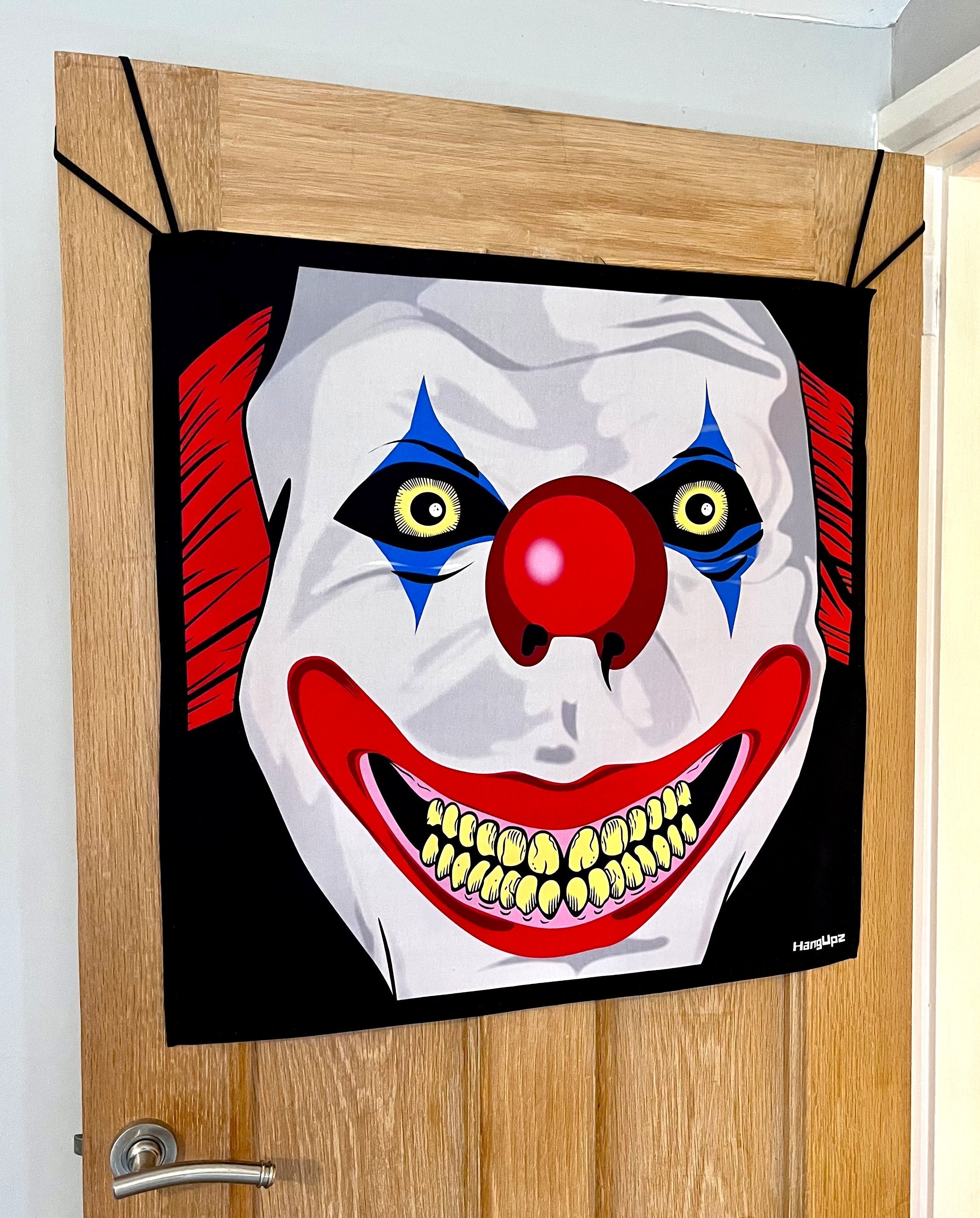 HANGUPZ Creepy Clown Face Door-Hang Original Large Hanging Halloween Decoration Gift For Boys Girls-1