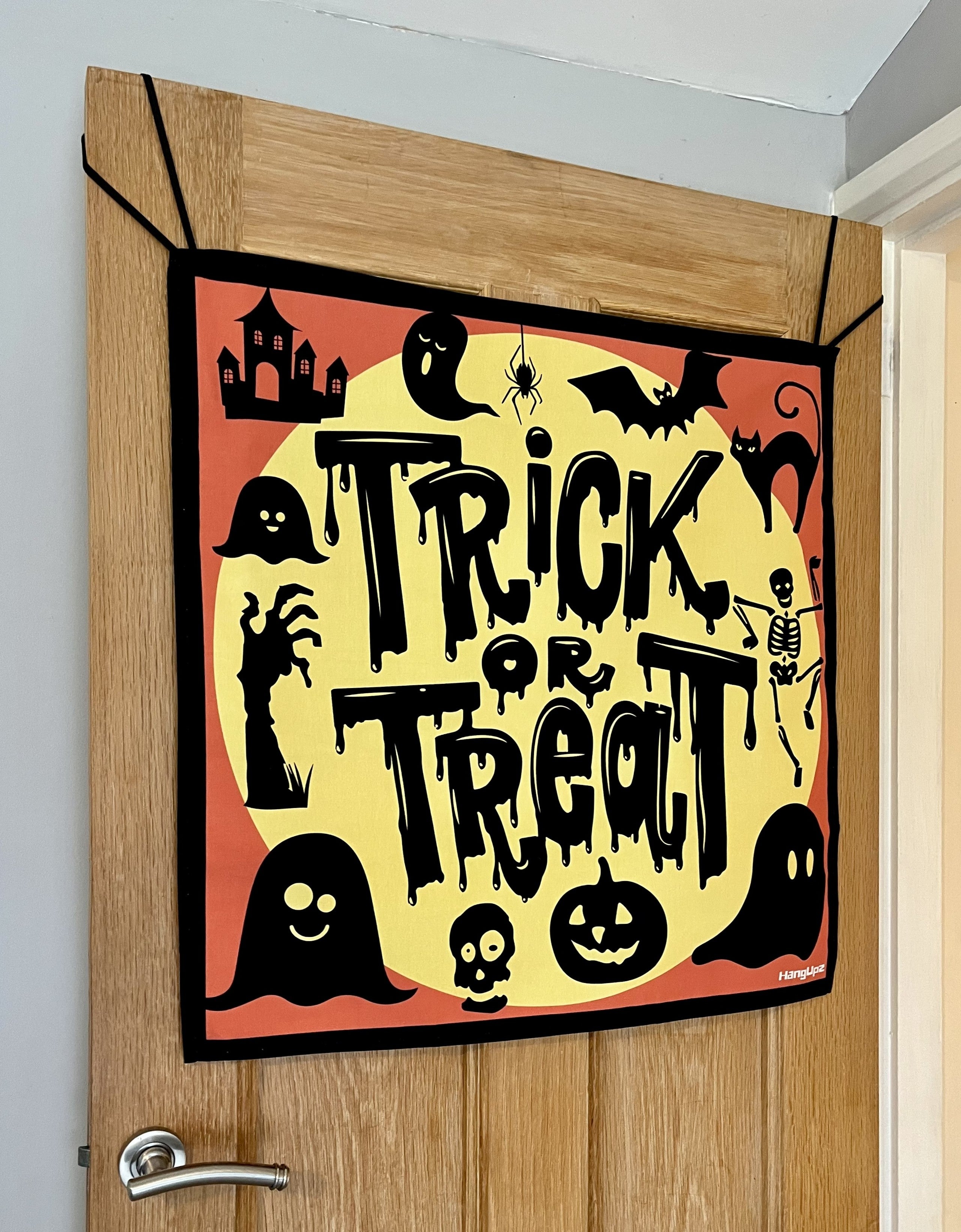 HANGUPZ Trick Or Treat Door-Hang Sign Original Large Hanging Halloween Decoration Gift For Boys Girls-1
