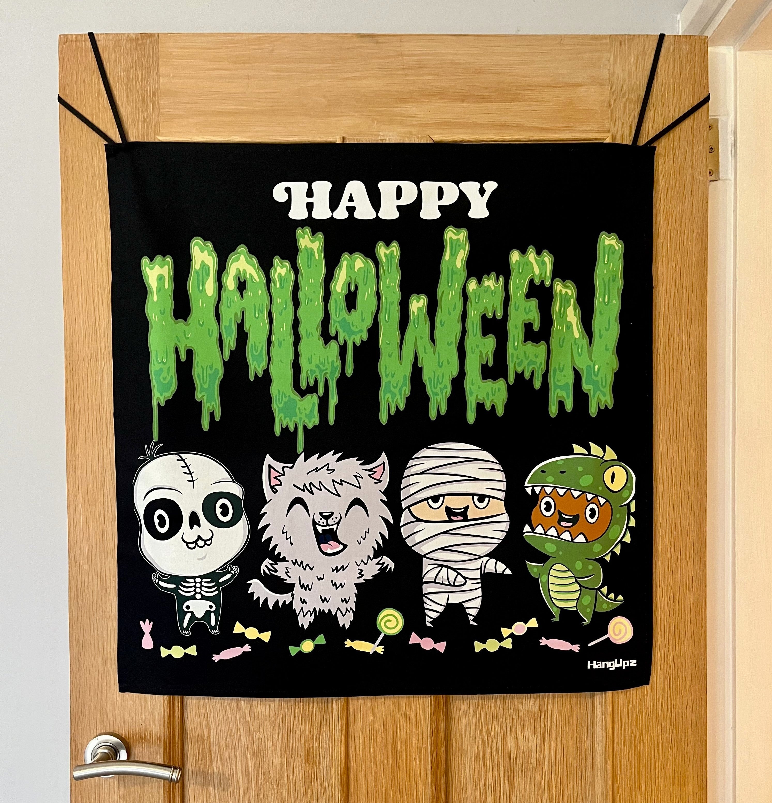 HANGUPZ Happy Halloween Sign Door-Hang Original Large Hanging Halloween Decoration Gift For Boys Girls-2