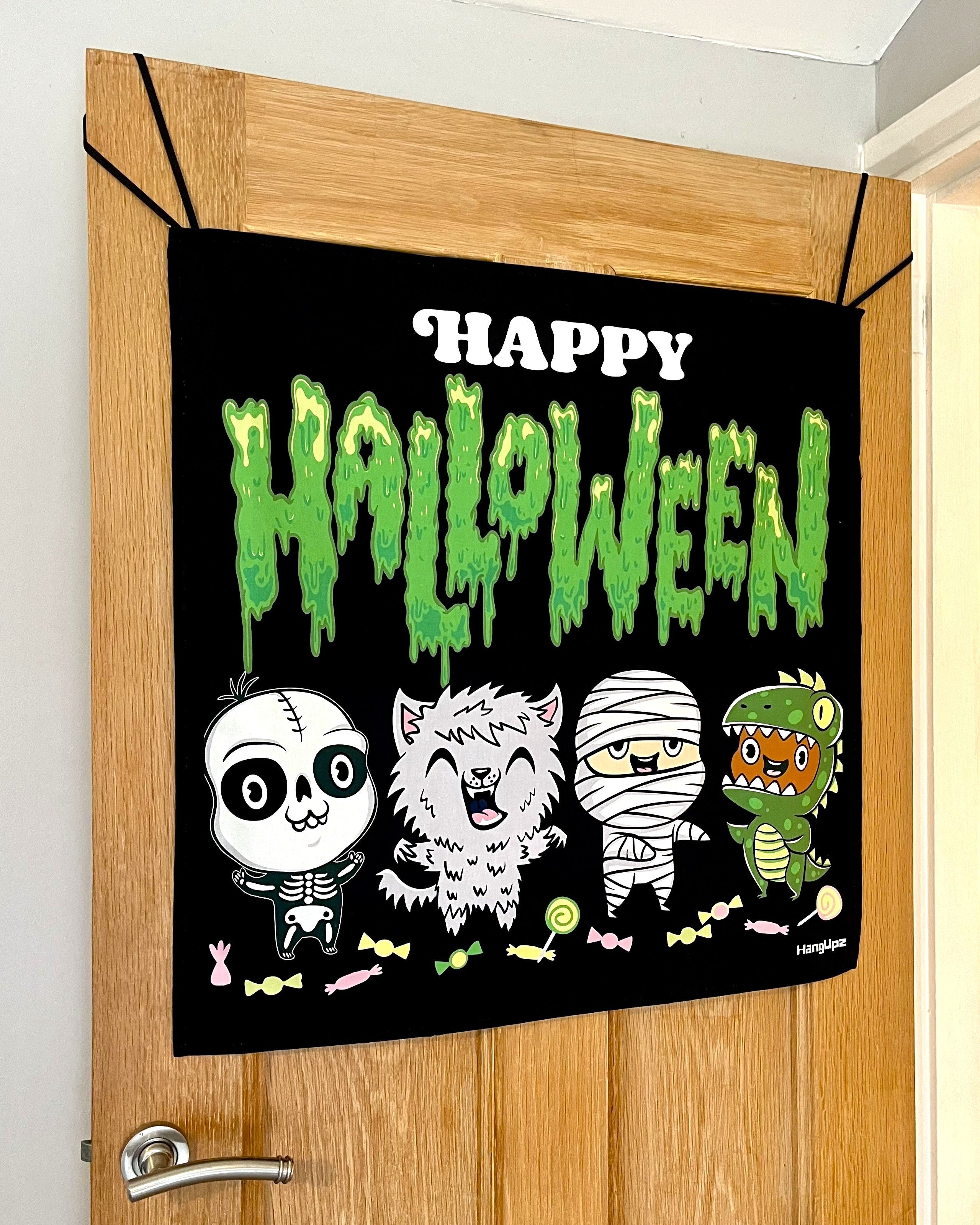 HANGUPZ Happy Halloween Sign Door-Hang Original Large Hanging Halloween Decoration Gift For Boys Girls-1