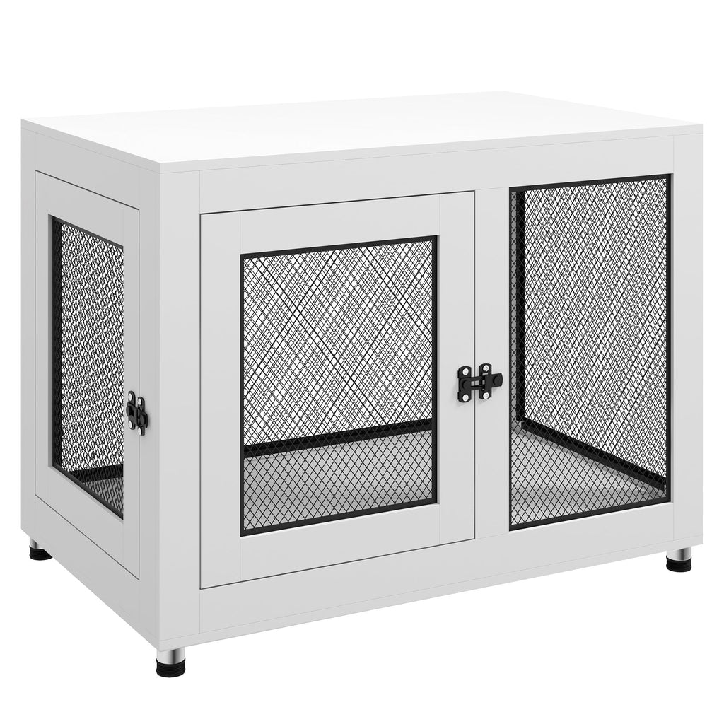 2-in-1 Dog Cage & Side Table, with Two Doors, Cushion, for Large Dogs-0