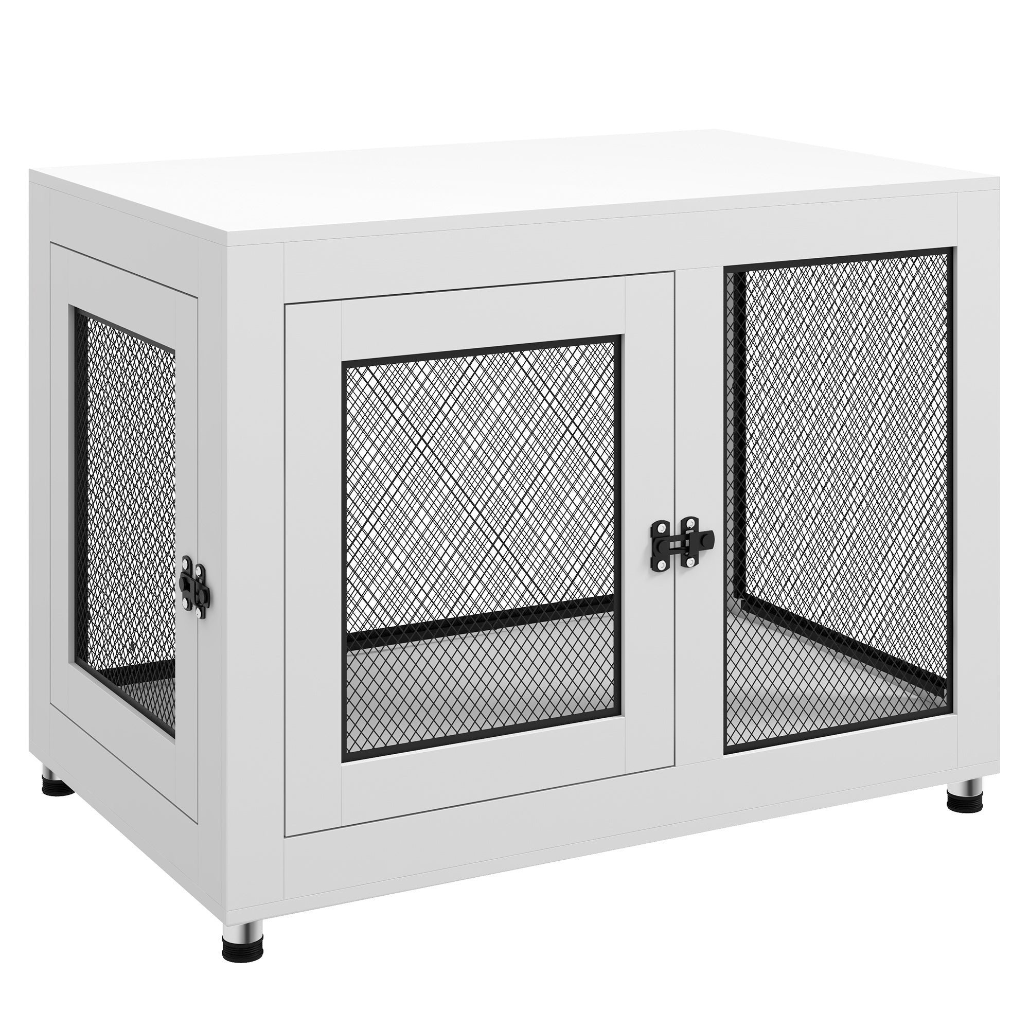 2-in-1 Dog Cage & Side Table, with Two Doors, Cushion, for Large Dogs-0