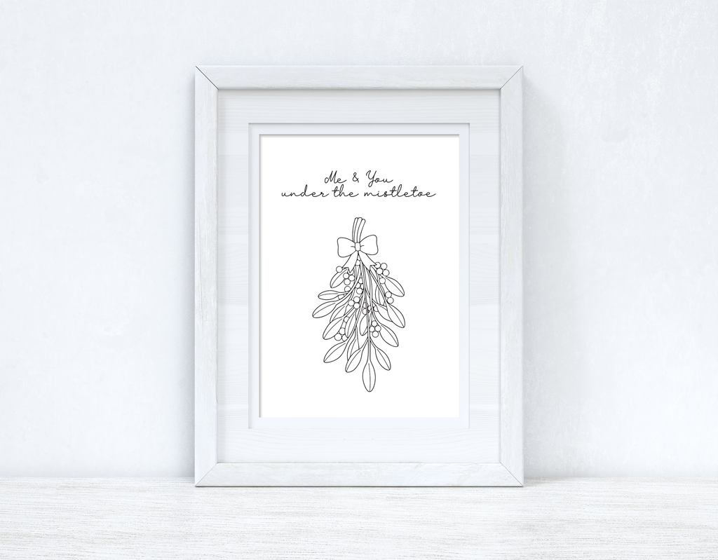 Me & You Mistletoe Christmas Seasonal Wall Home Decor Print-1