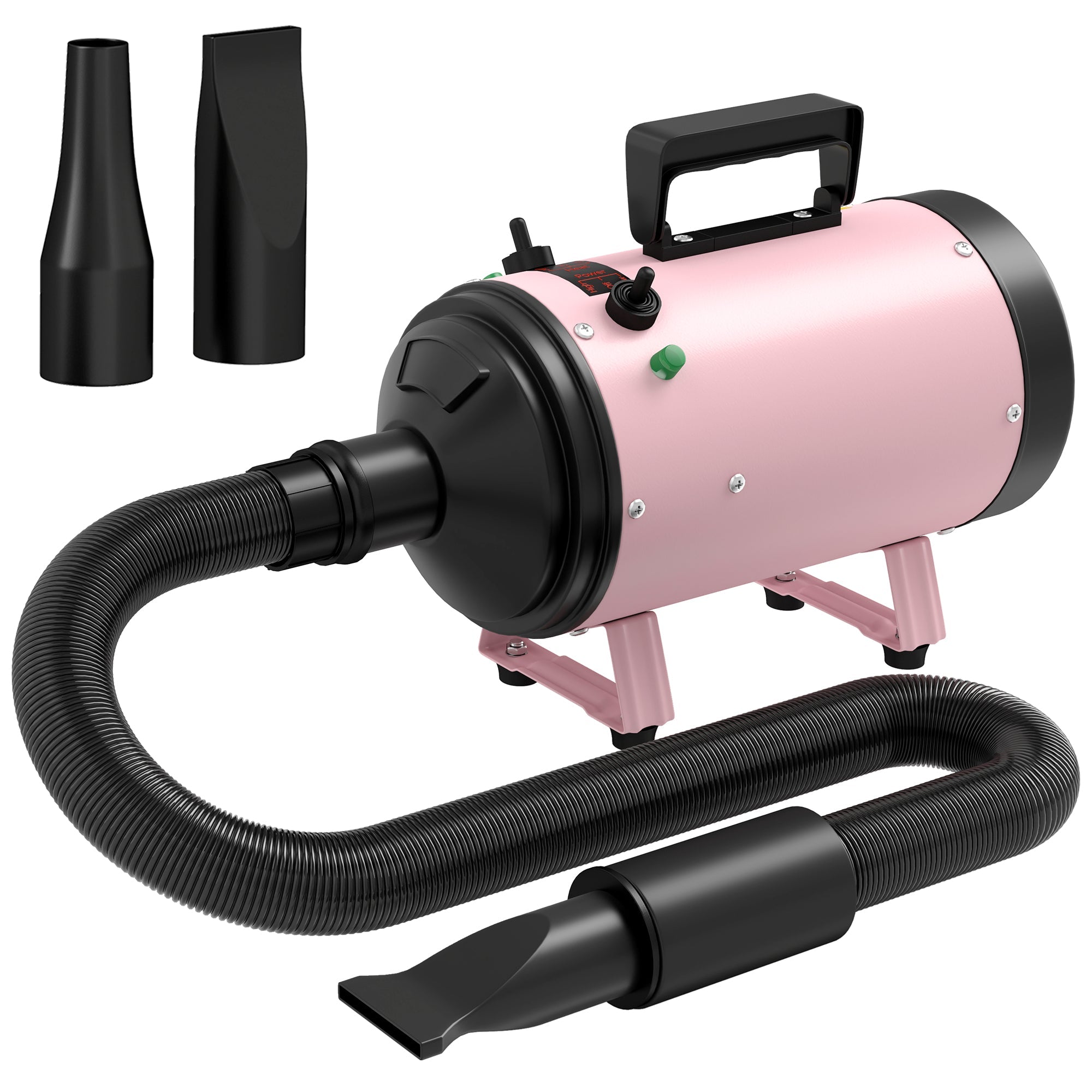 2200W Dog Hair Dryer with Adjustable Temperature & Velocity, 3 Different Nozzles, Pink-0