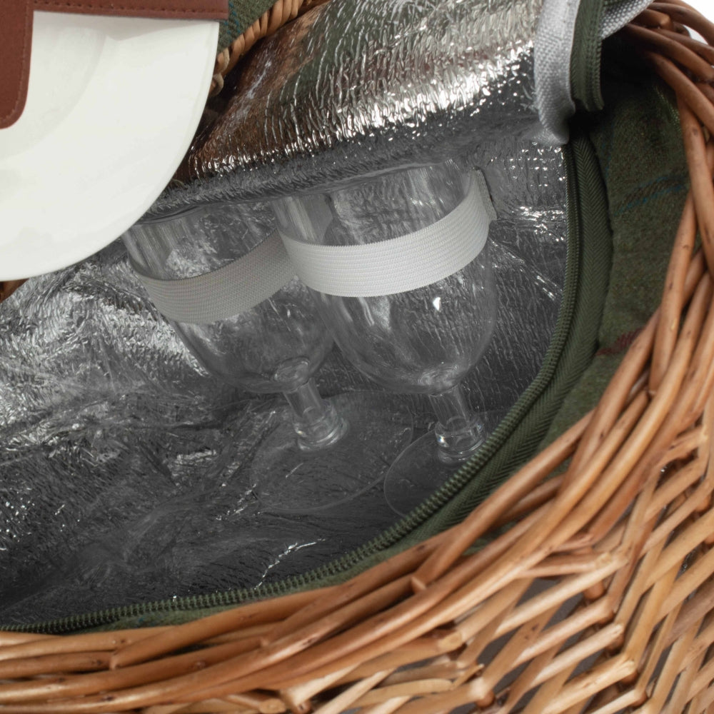 Oval Double Steamed 2 Person Fitted Picnic Basket-3