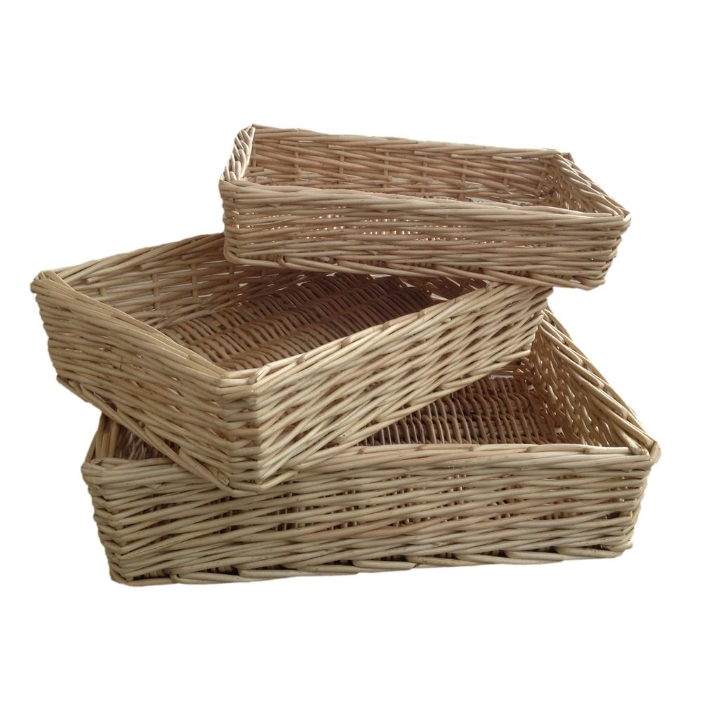 Unlined Rectangular Straight-Sided Wicker Tray-0