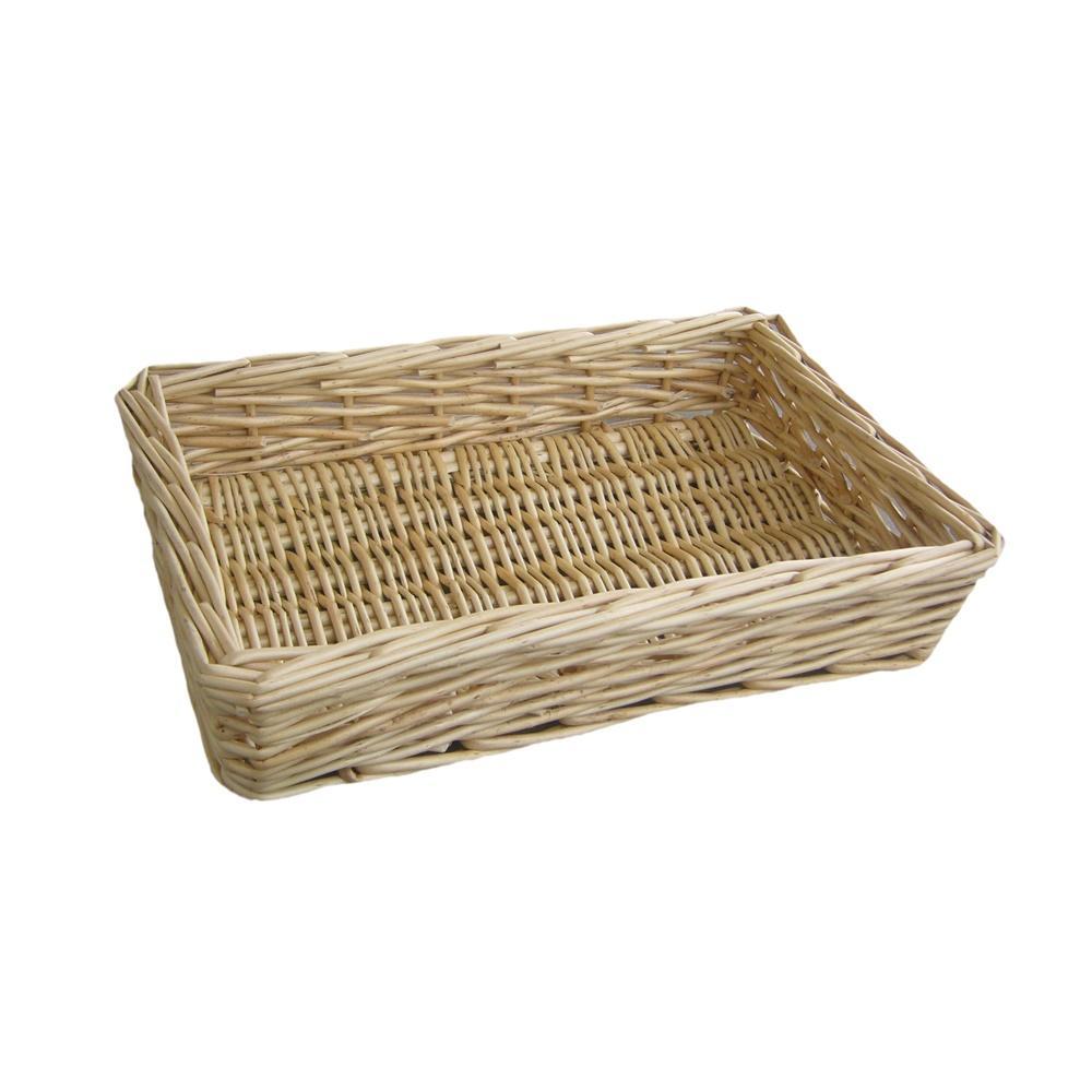 Unlined Rectangular Straight-Sided Wicker Tray-1