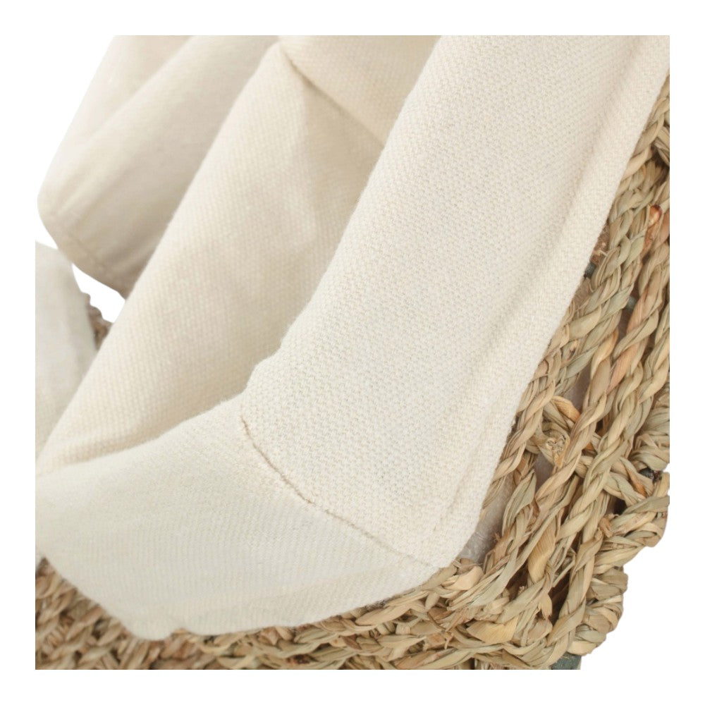 Set of 3 Rectangular Cotton Lined Seagrass Trays-3