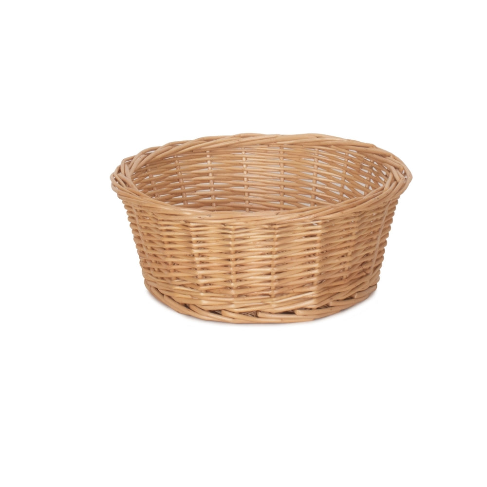 24cm Round Buff Willow Tapered Wicker Tray-4