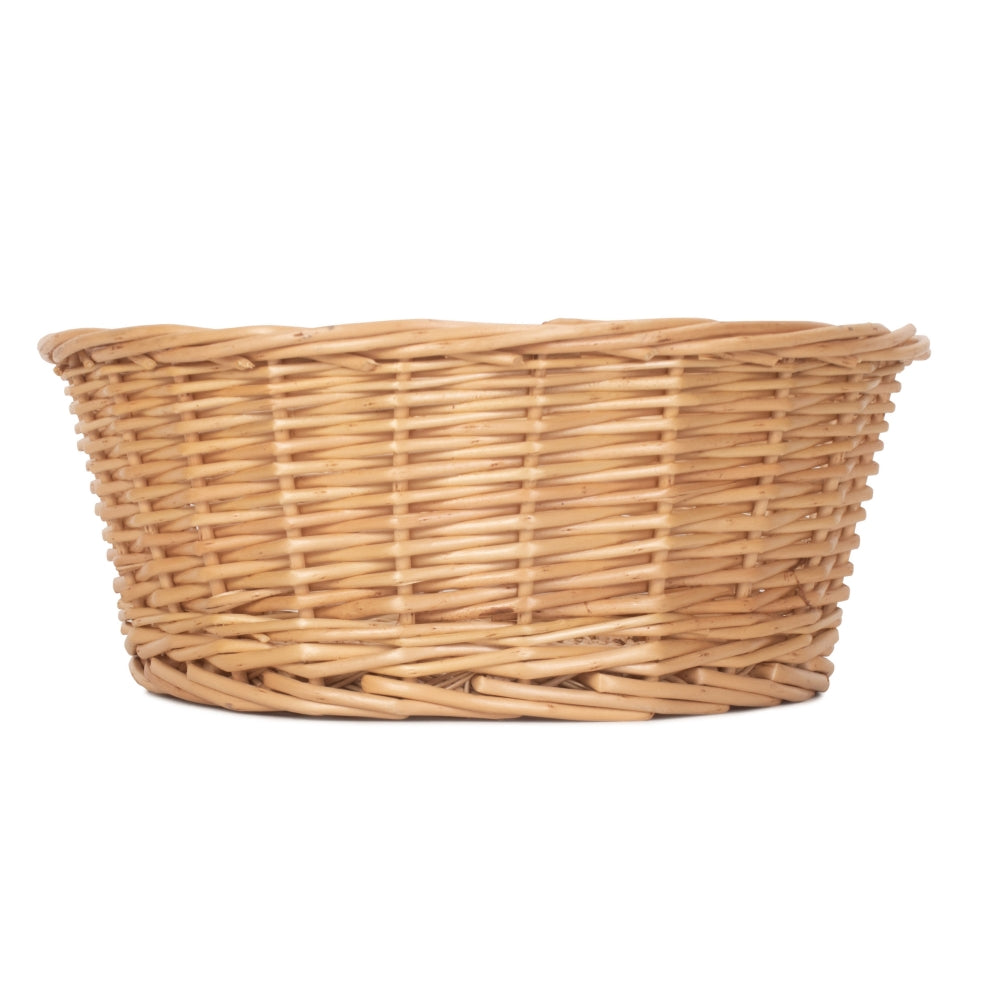 24cm Round Buff Willow Tapered Wicker Tray-1