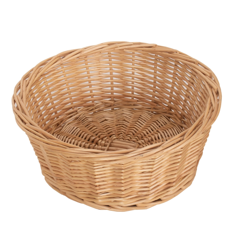 24cm Round Buff Willow Tapered Wicker Tray-0