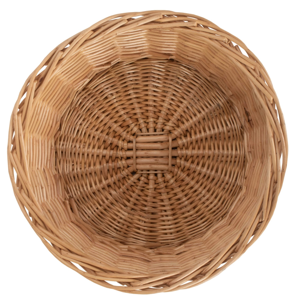 24cm Round Buff Willow Tapered Wicker Tray-2