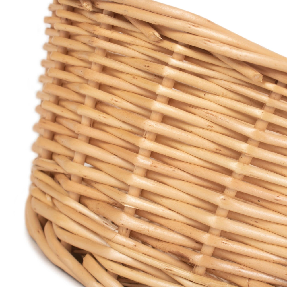 24cm Round Buff Willow Tapered Wicker Tray-3