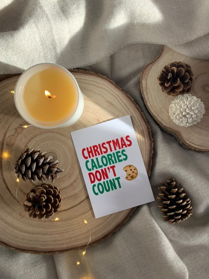 Christmas Calories Don't Count Winter Christmas Seasonal Wall Home Decor Print-0