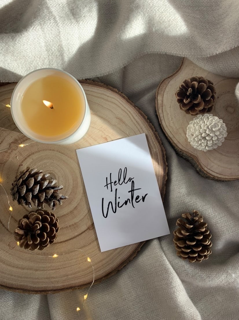 Hello Winter Brush Simple Winter Christmas Seasonal Wall Home Decor Print-0