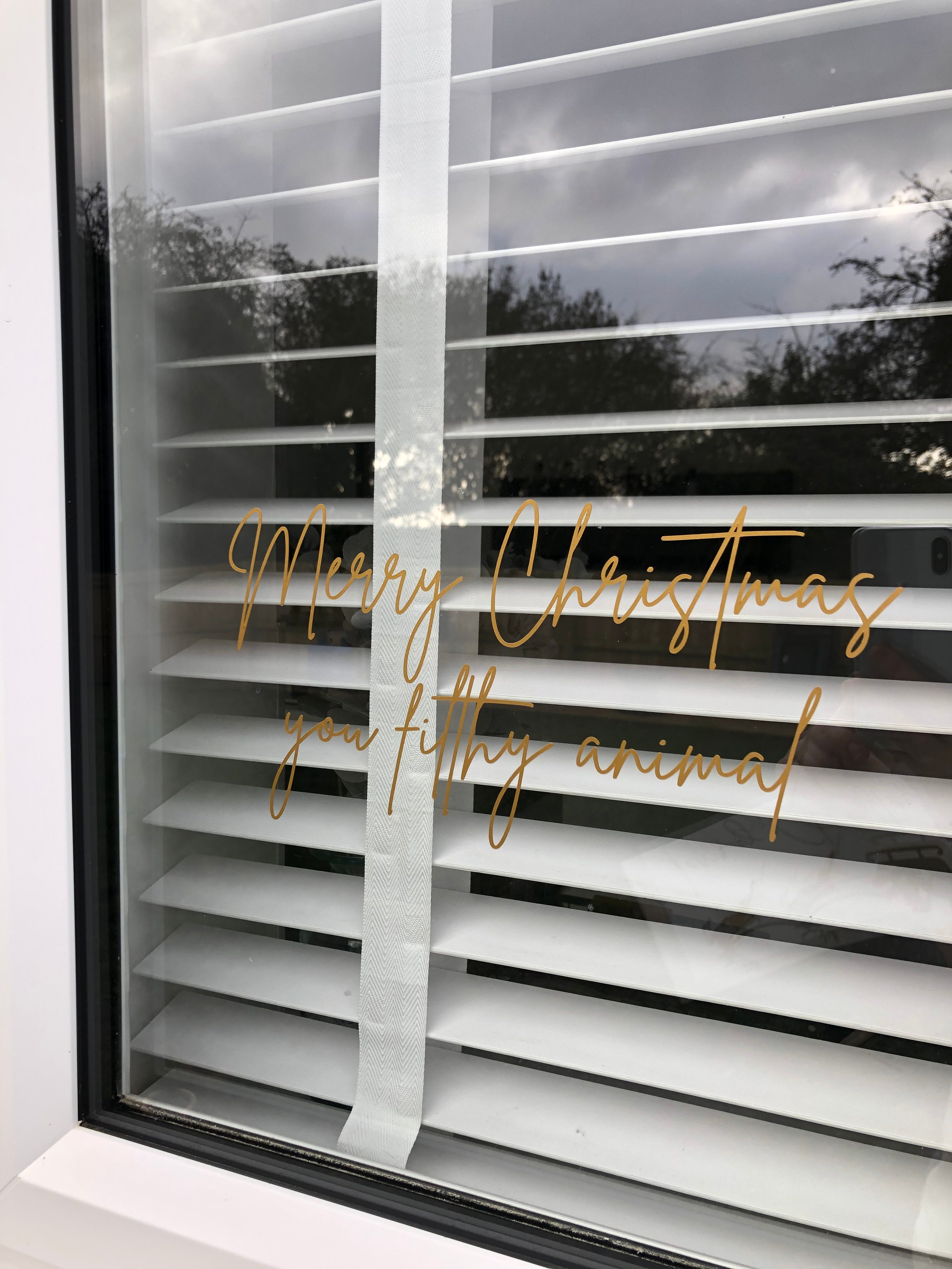 Merry Christmas You Filthy Animal Window Door Vinyl Christmas Sticker-1