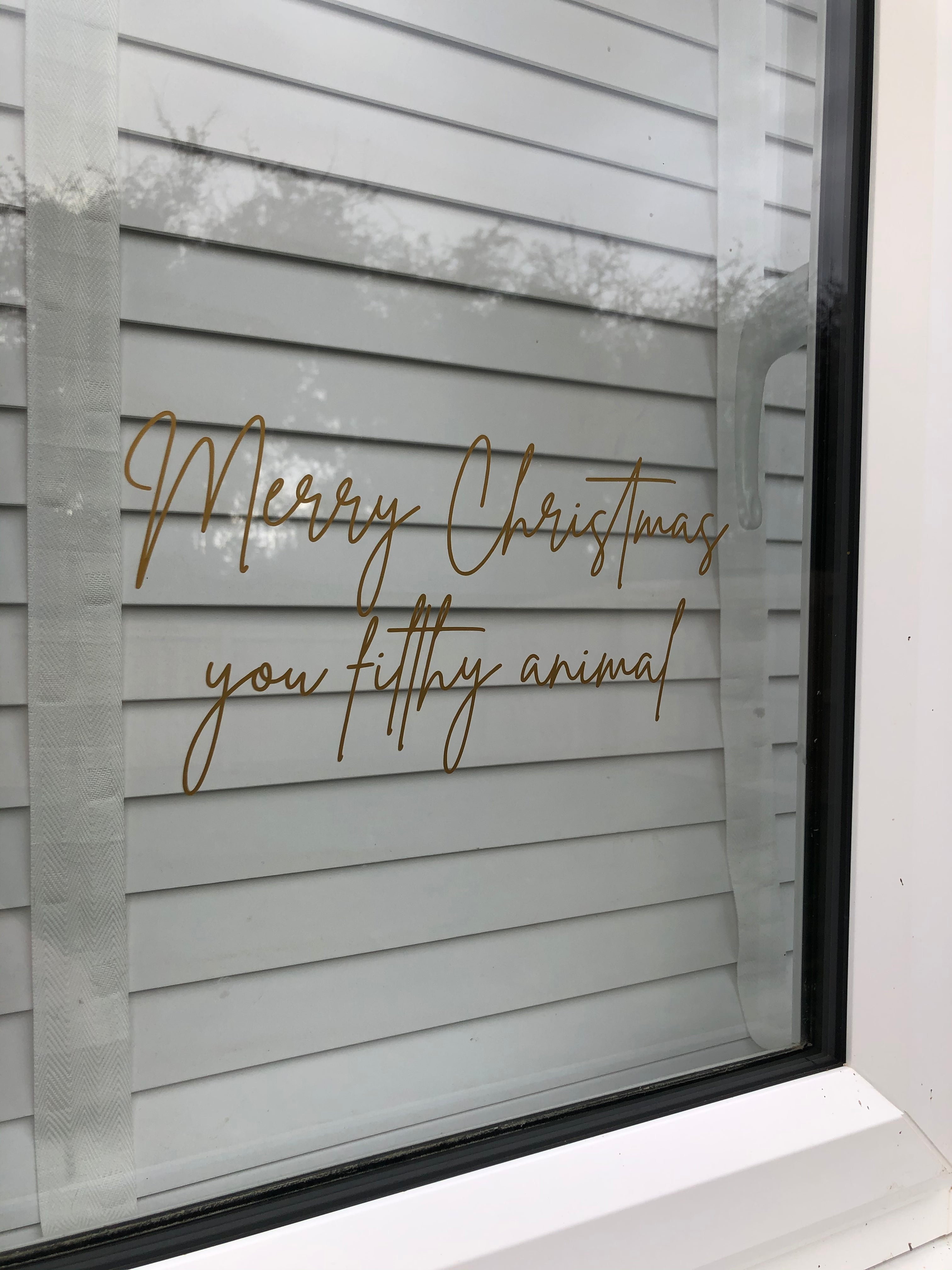 Merry Christmas You Filthy Animal Window Door Vinyl Christmas Sticker-2