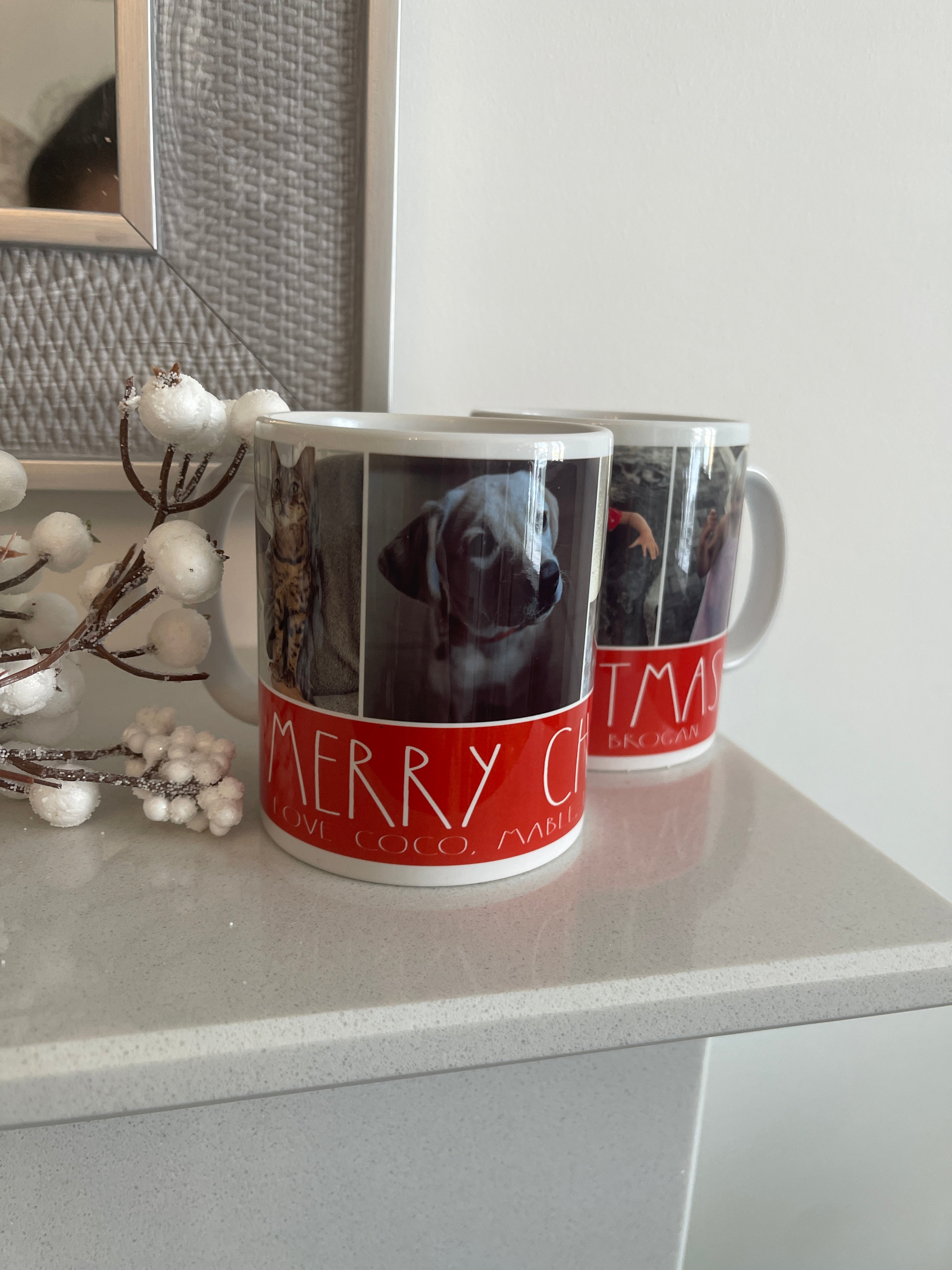 Personalised Text & Photo Picture Merry Christmas Ceramic Mug-3