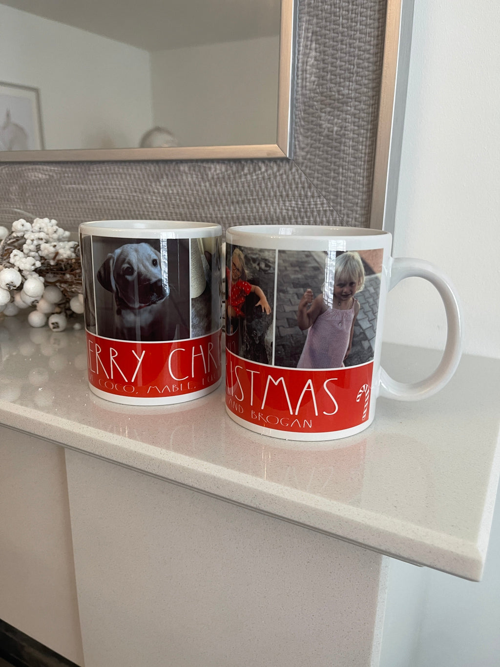 Personalised Text & Photo Picture Merry Christmas Ceramic Mug-2