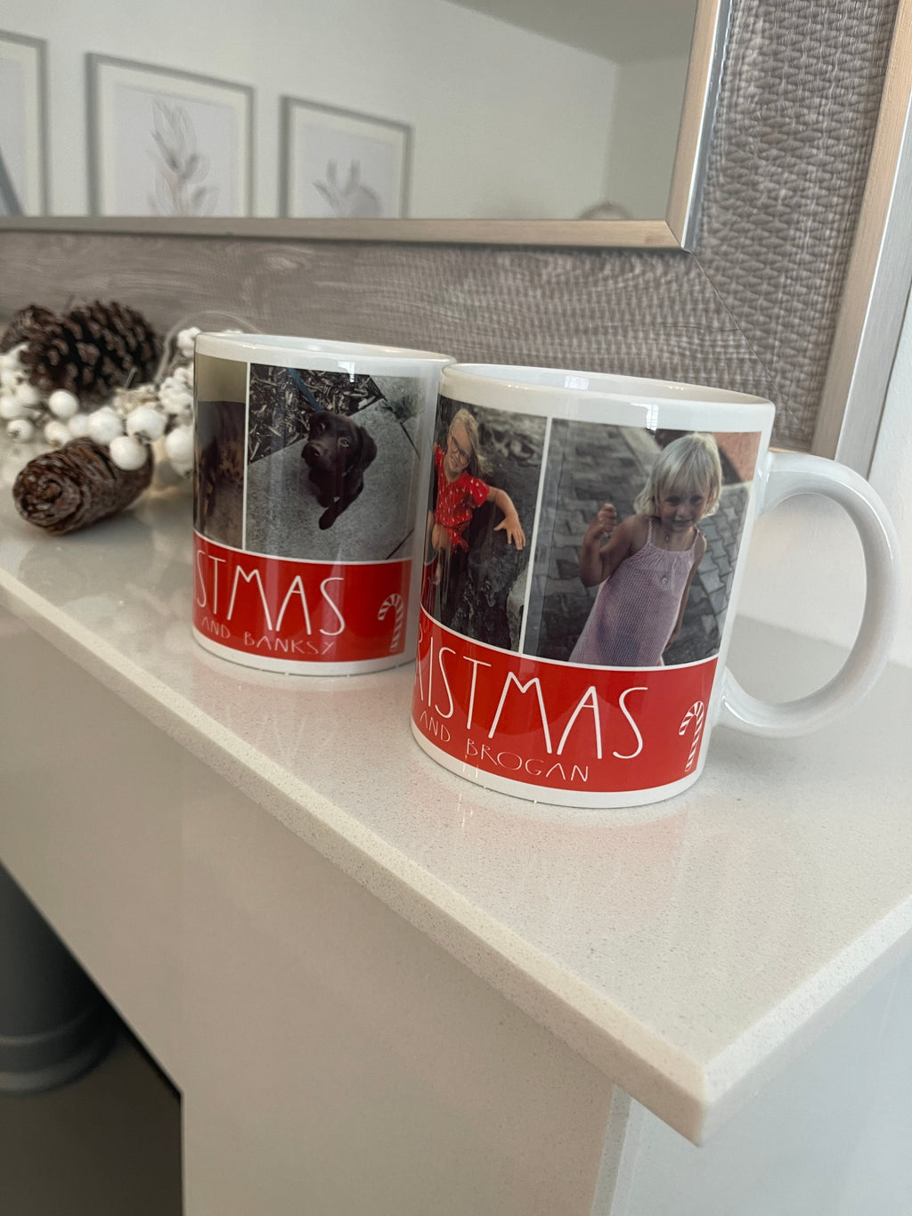 Personalised Text & Photo Picture Merry Christmas Ceramic Mug-1