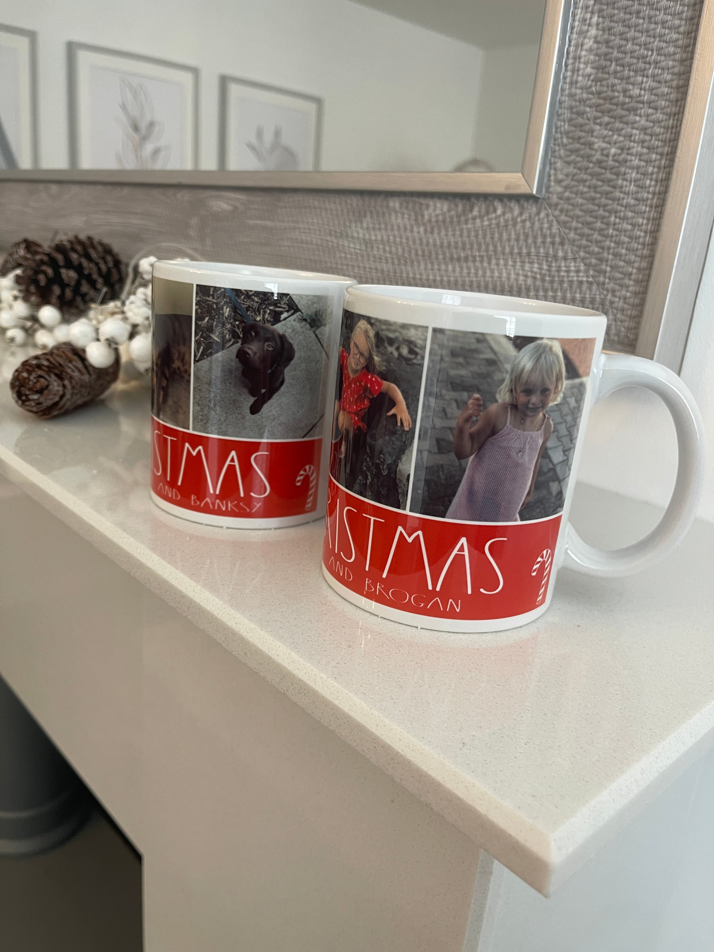 Personalised Text & Photo Picture Merry Christmas Ceramic Mug-1