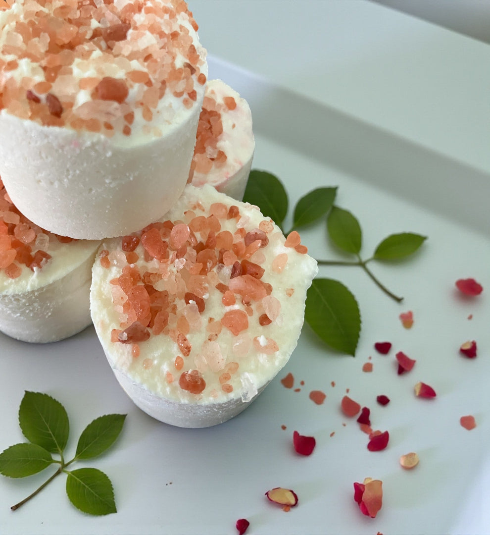 English Rose Pink Salt Encrusted Facial Soap Round - Ideal for Body and Face, Gentle Cleansing-0