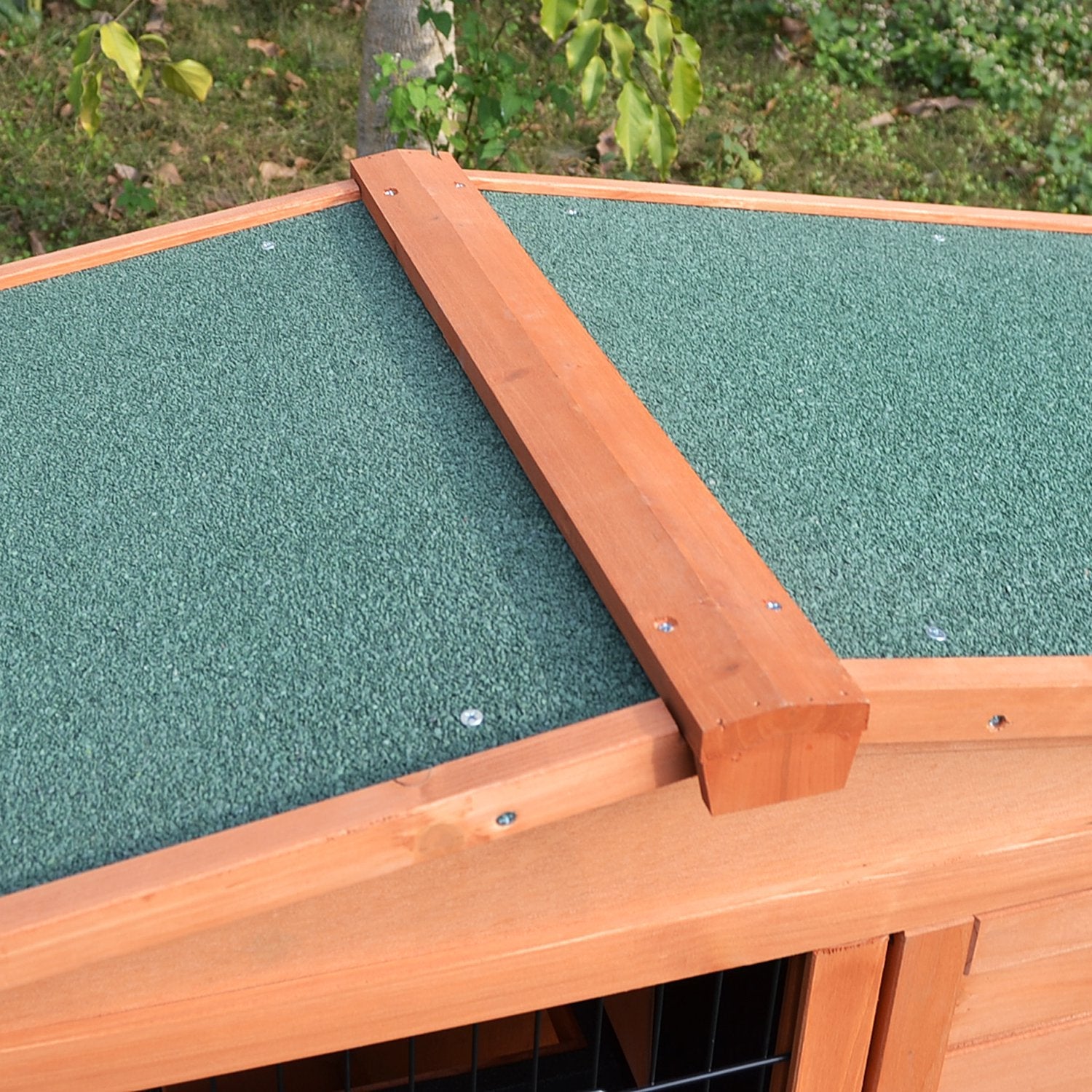 2 Tier Rabbit Hutch Guinea Pig Hutch Ferret Cage with Ramp Slide Out Tray for Indoor Outdoor 100.5 x 55 x 101 cm-3