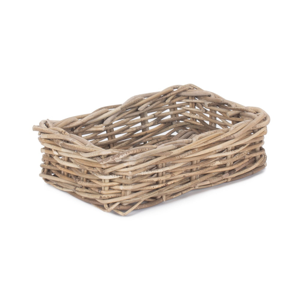 Shallow Kubu Grey Rattan Rectangular Basket-2