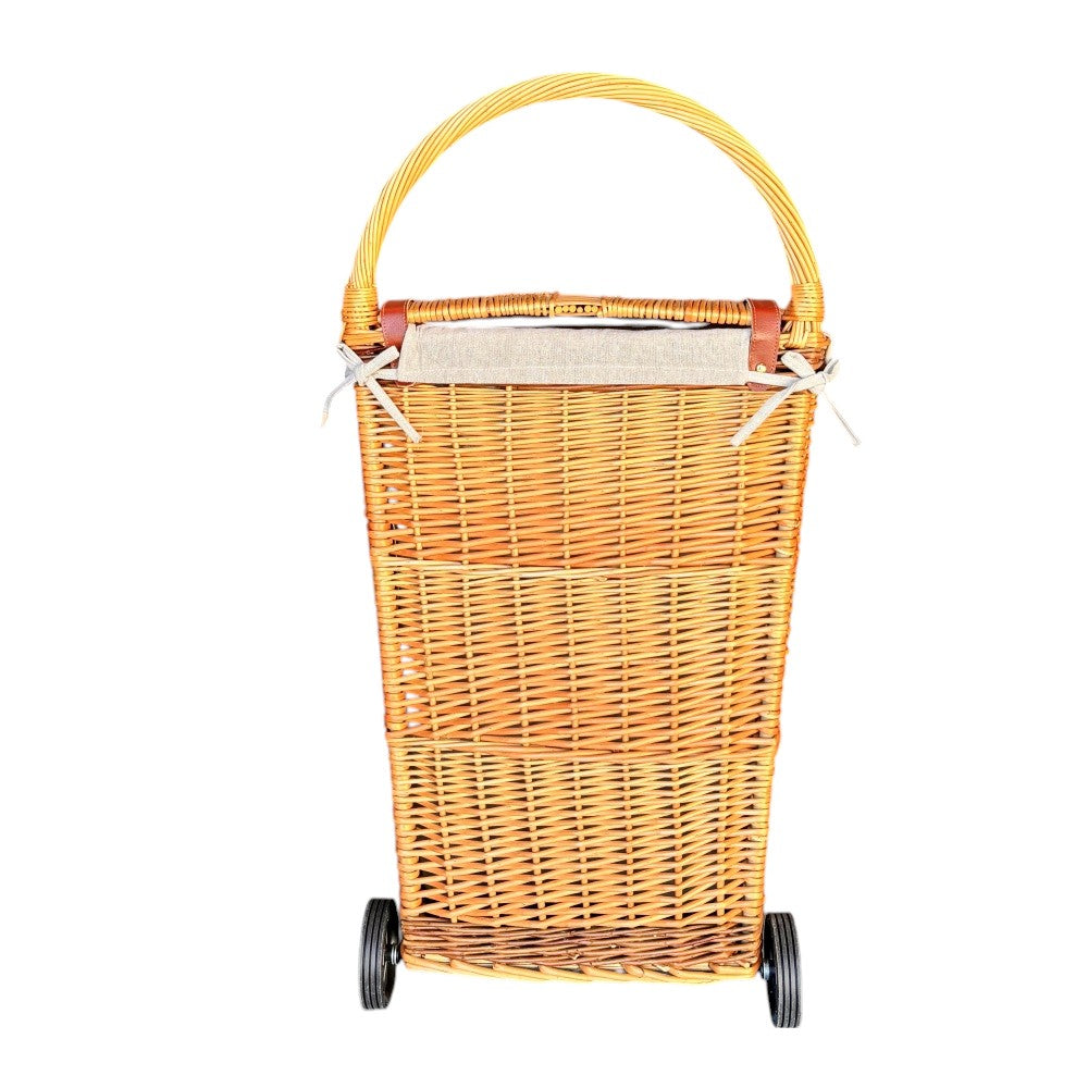 Full Buff Willow Wheeled Shopping Basket-1
