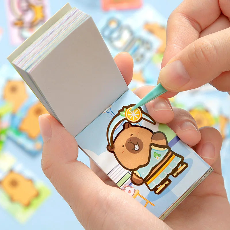 Capibala Dress Up Stickers Creative Four Seasons Scene Bean collection Sticker Children DIY Handmade Sticker Book-2