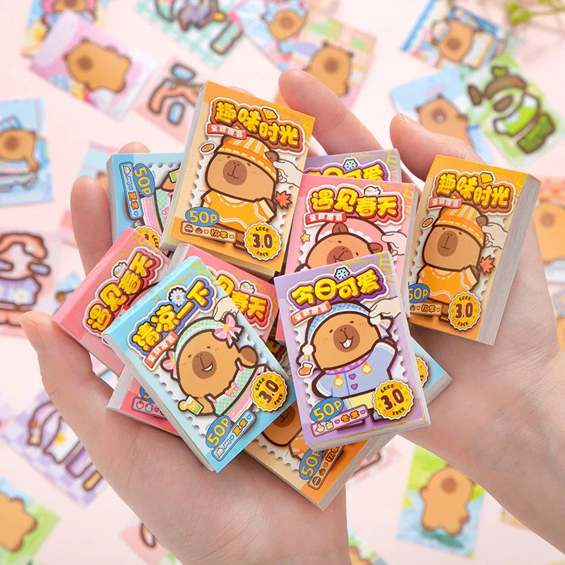 Capibala Dress Up Stickers Creative Four Seasons Scene Bean collection Sticker Children DIY Handmade Sticker Book-0