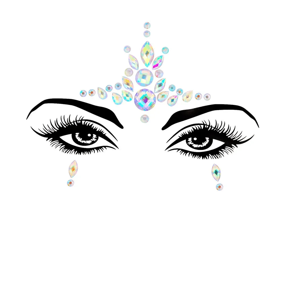 1pcs Festival Face Jewels Crystal Body Stickers Make Up Face Gems Glitter Rhinestones Face Sticker for Festival Party Dress Up-23
