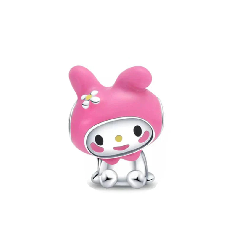 Silver 925 Original Miniso Hello Kitty Sanrio Kuromi Melody Big-Eyed Frog Charms Fit Women Jewelry Bracelet Beads Pendant Charm-12