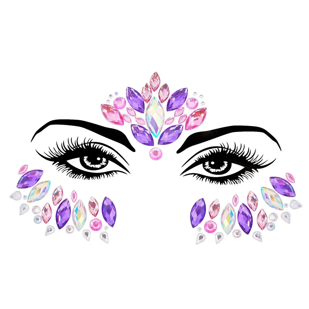 1pcs Festival Face Jewels Crystal Body Stickers Make Up Face Gems Glitter Rhinestones Face Sticker for Festival Party Dress Up-22