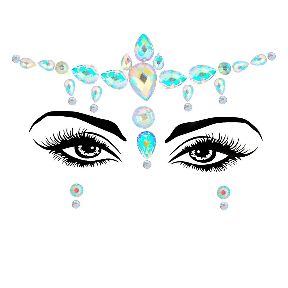 1pcs Festival Face Jewels Crystal Body Stickers Make Up Face Gems Glitter Rhinestones Face Sticker for Festival Party Dress Up-3