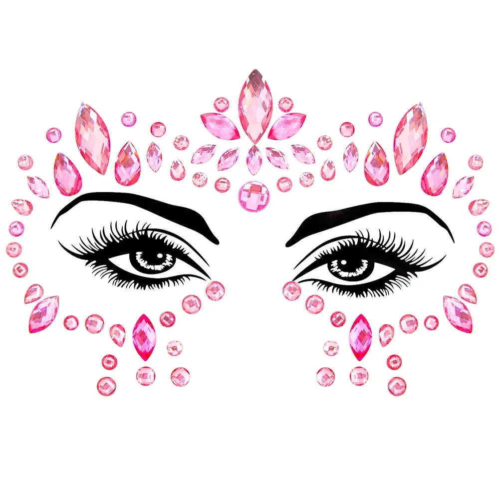 1pcs Festival Face Jewels Crystal Body Stickers Make Up Face Gems Glitter Rhinestones Face Sticker for Festival Party Dress Up-29