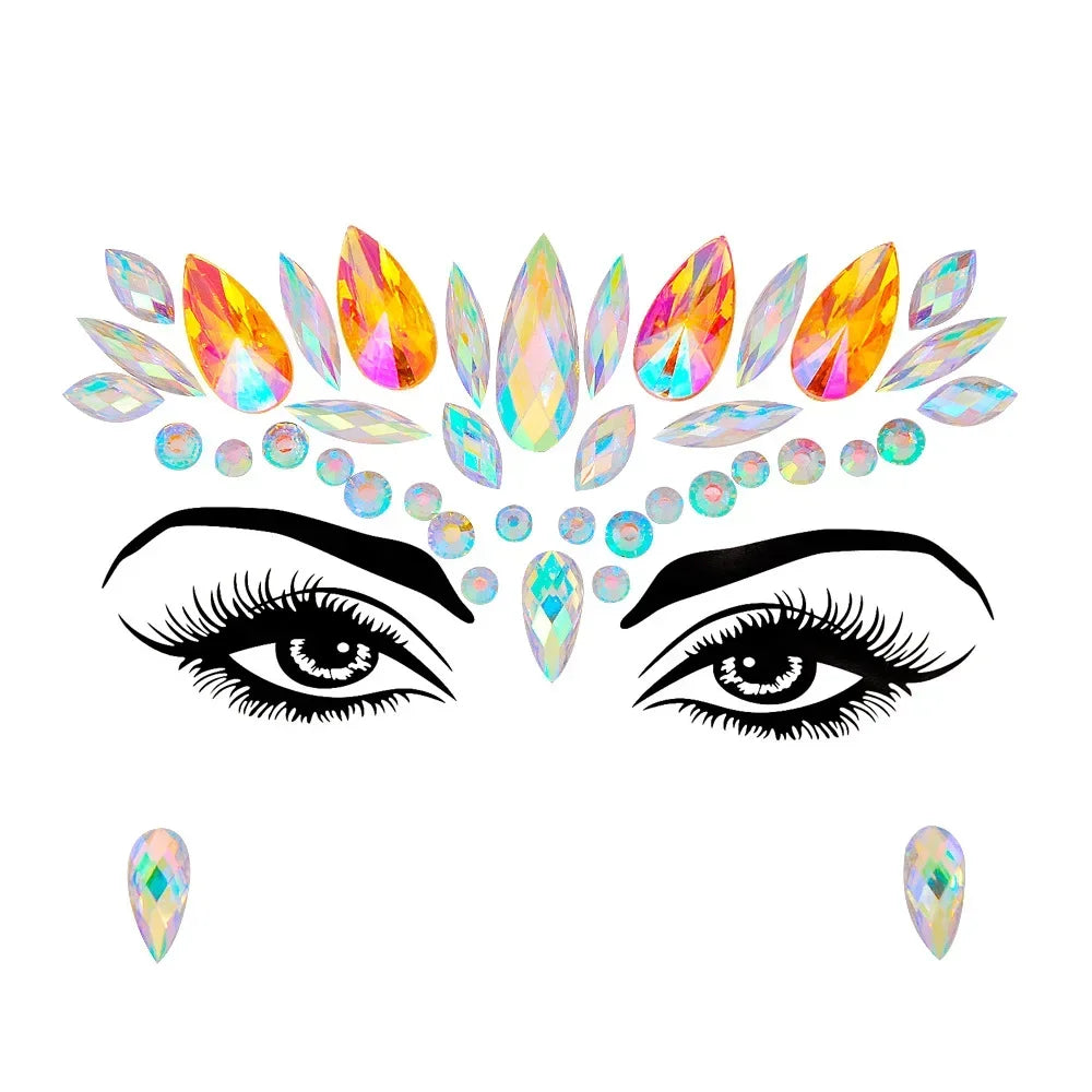 1pcs Festival Face Jewels Crystal Body Stickers Make Up Face Gems Glitter Rhinestones Face Sticker for Festival Party Dress Up-18
