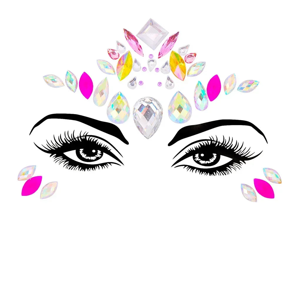 1pcs Festival Face Jewels Crystal Body Stickers Make Up Face Gems Glitter Rhinestones Face Sticker for Festival Party Dress Up-19