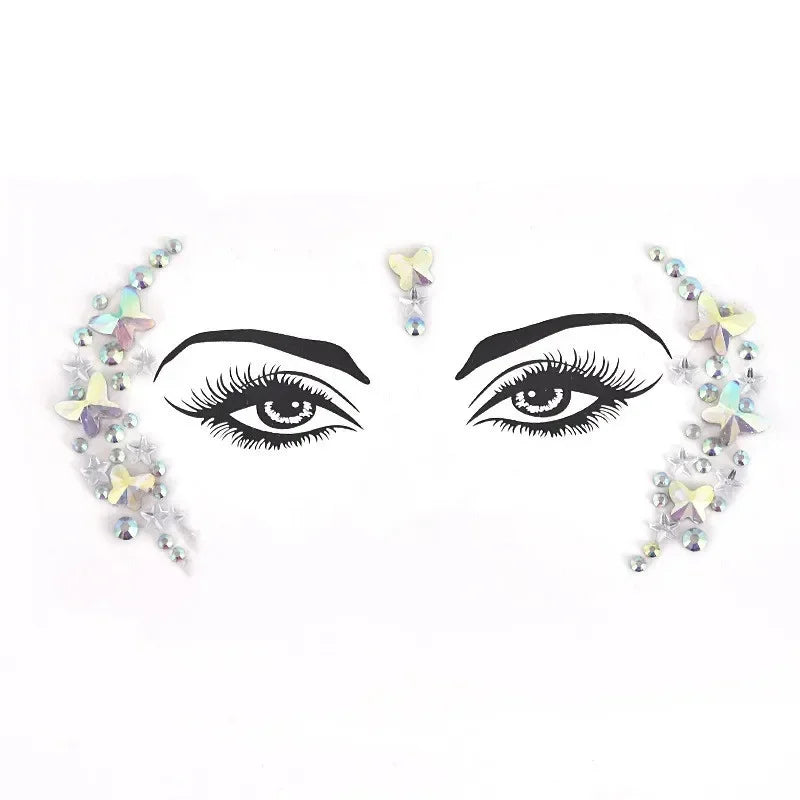 1pcs Festival Face Jewels Crystal Body Stickers Make Up Face Gems Glitter Rhinestones Face Sticker for Festival Party Dress Up-13