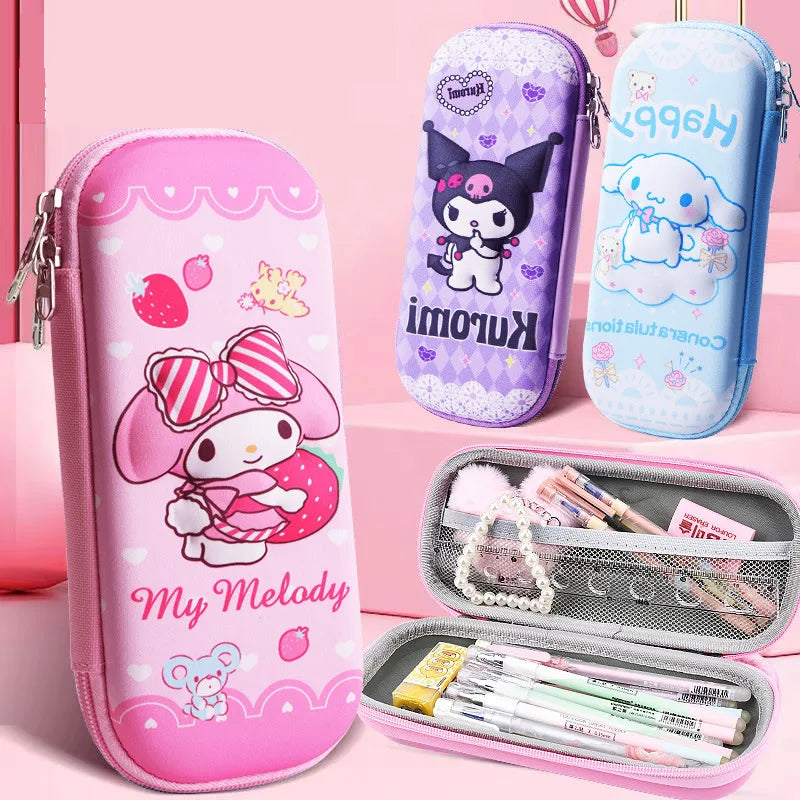 Sanrio Kawaii 3D Cinnamoroll Anime Pencil Case Cute Melody Large Capacity Pen Holder Girls Boy Kids School Stationery Box Gift-1