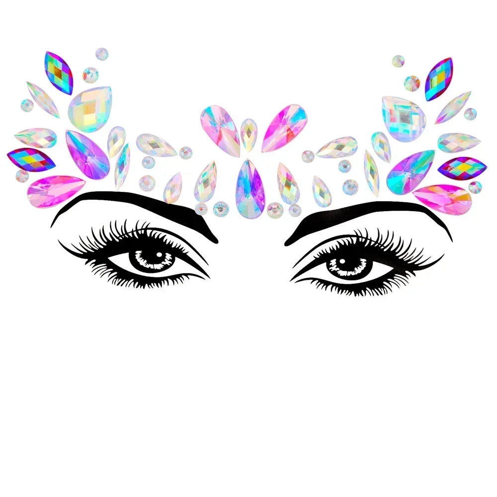 1pcs Festival Face Jewels Crystal Body Stickers Make Up Face Gems Glitter Rhinestones Face Sticker for Festival Party Dress Up-28