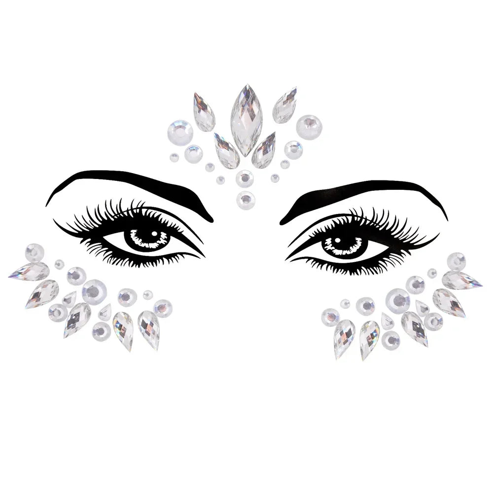 1pcs Festival Face Jewels Crystal Body Stickers Make Up Face Gems Glitter Rhinestones Face Sticker for Festival Party Dress Up-9