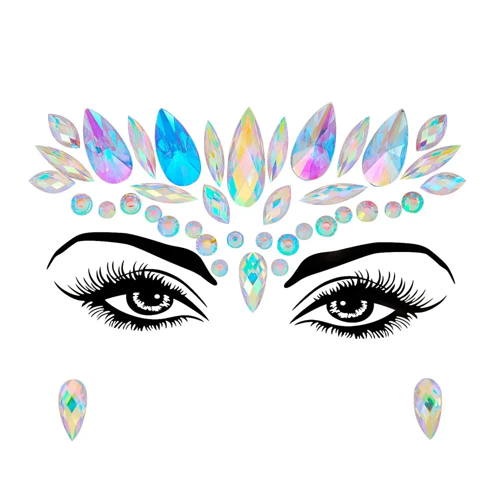 1pcs Festival Face Jewels Crystal Body Stickers Make Up Face Gems Glitter Rhinestones Face Sticker for Festival Party Dress Up-17