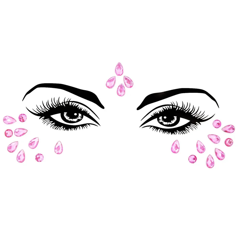 1pcs Festival Face Jewels Crystal Body Stickers Make Up Face Gems Glitter Rhinestones Face Sticker for Festival Party Dress Up-32